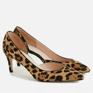 J. Crew Colette d'Orsay pumps in leopard calf hair